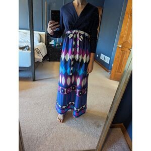 Vintage 1970's JC Penney Fashions Geometric Dress size 9/10